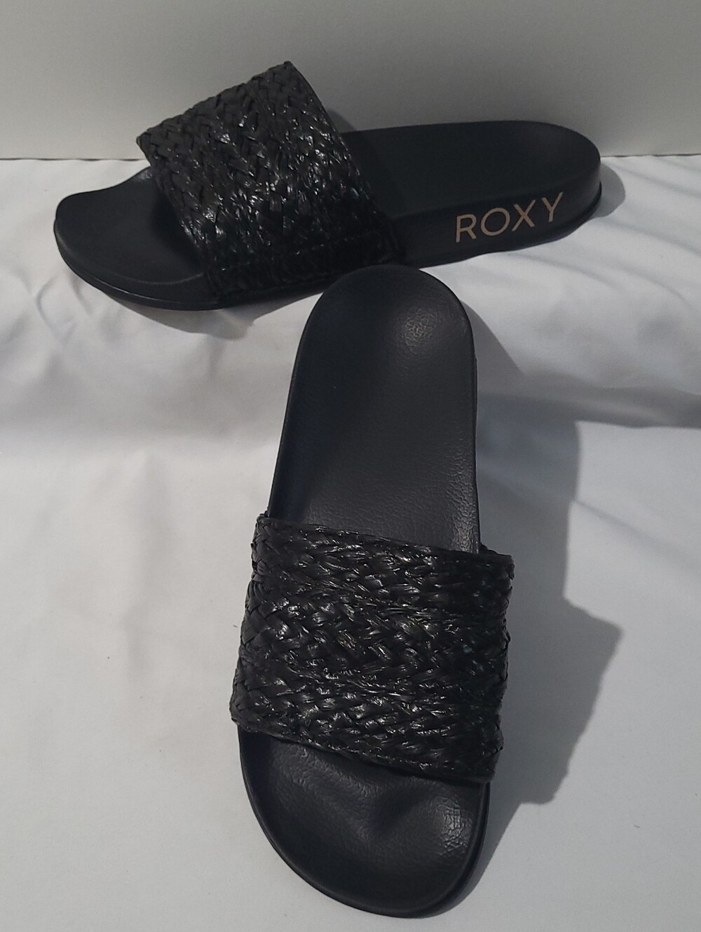 Roxy Slippy Jute Slide Sandals Size 7